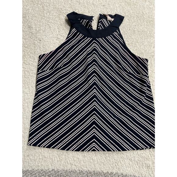 Anthropologie Dolan Women's Size M Halter Neck Sleeveless Top Blue White Striped - Picture 1 of 10